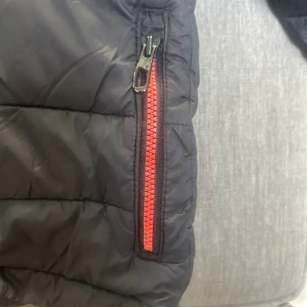 Spyder Puffer zip Jacket Boys xs 5/6 Black Red Kids Children's Ski winter Coat